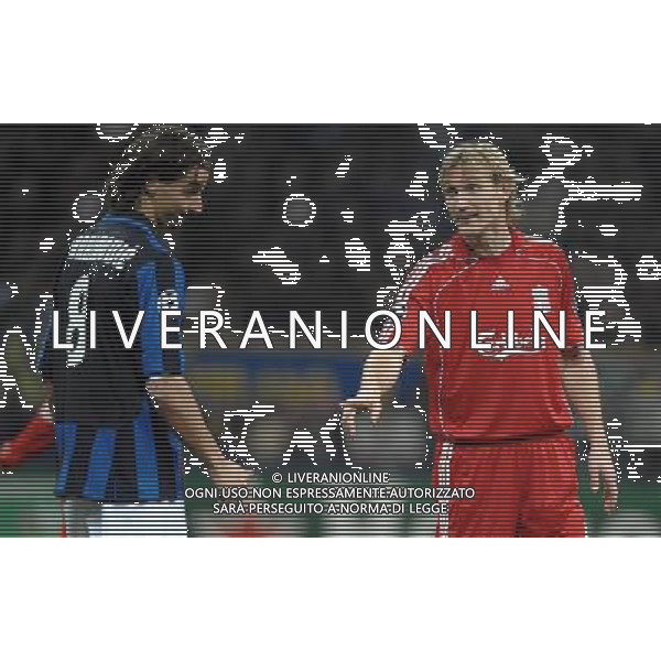 Champions League 2007/2008 Ottavi di Finale Ritorno Milano - 11.03.2008 Inter-Liverpool Nella Foto:HYYPIA SAMI-IBRAHIMOVIC ZLATAN /Ph.Vitez-Ag. Aldo Liverani
