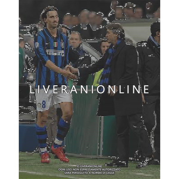 Champions League 2007/2008 Ottavi di Finale Ritorno Milano - 11.03.2008 Inter-Liverpool Nella Foto:IBRAHIMOVIC ZLATAN-MANCINI ROBERTO /Ph.Vitez-Ag. Aldo Liverani