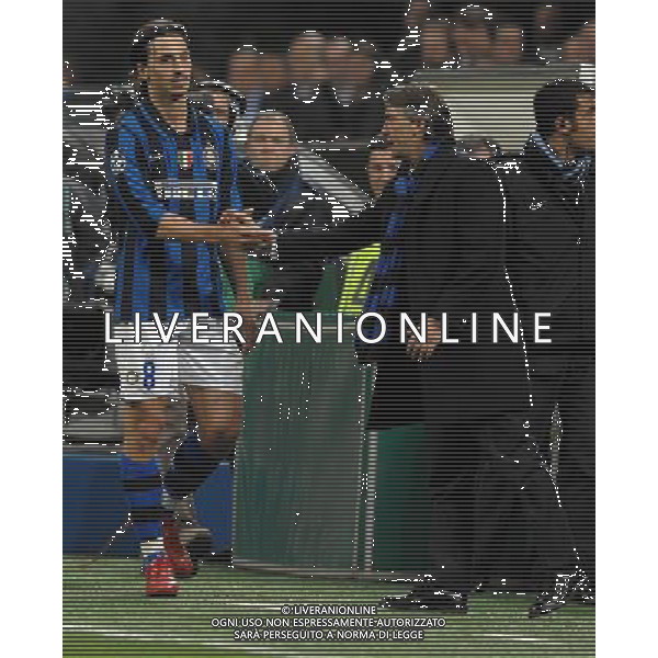 Champions League 2007/2008 Ottavi di Finale Ritorno Milano - 11.03.2008 Inter-Liverpool Nella Foto:IBRAHIMOVIC ZLATAN-MANCINI ROBERTO /Ph.Vitez-Ag. Aldo Liverani