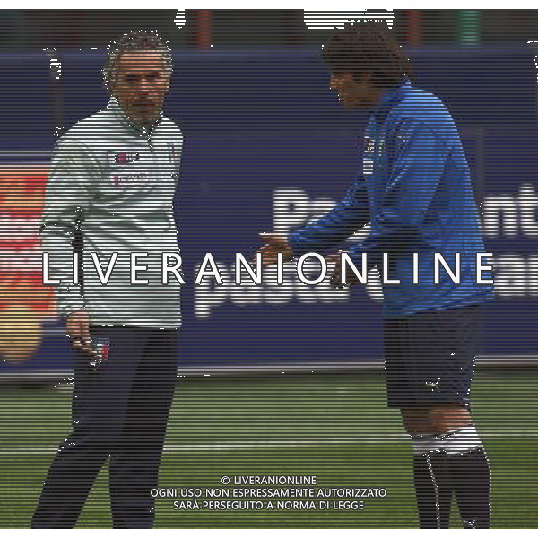 Milano 24/03/2008 Raduno della nazionale italiana di calcio Nella foto Roberto Donadoni con Massimo Oddo Foto Luca Ghidoni/Aldo Liverani