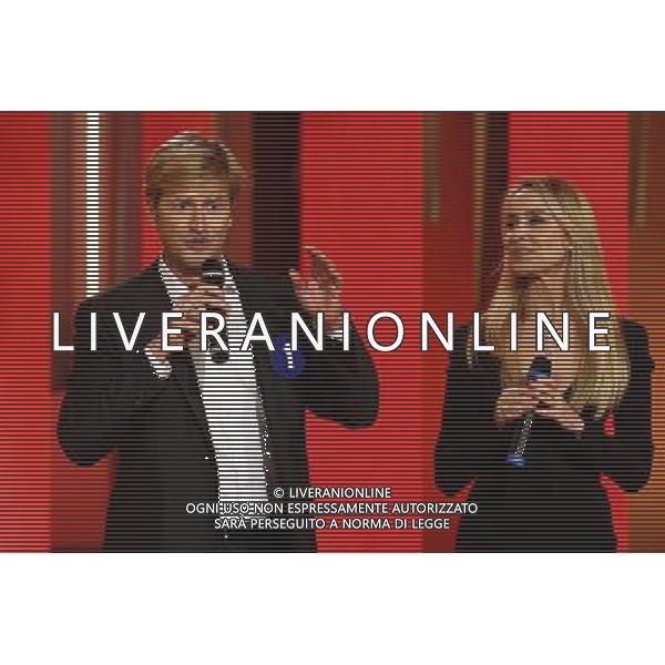 GLORIA GUIDA CON IL FRATELLO GIAMPAOLO GUIDA TRASMISSIONE TELEVISIVA \'I RACCOMANDATI\' ROMA 28/03/2008 PH AGENZIA ALDO LIVERAI SAS