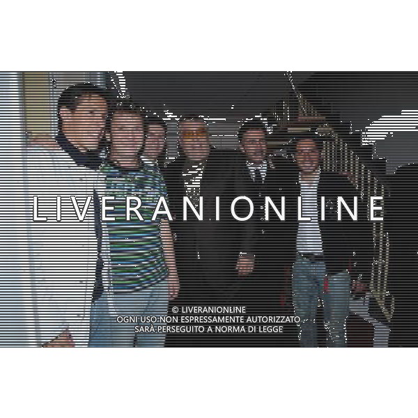 PRIMA TEATRALE DI \' FRATELLI D\'ITALIA\' AL BAGAGLINO - ROMA NELLA FOTO: RODRIGO TADDEI ( giocatore della Roma Calcio) - ENZO SALVI - MAURIZIO MATTIOLI - MARIANO D\'ANGELO - MAURO ESPOSITO © B.M./AG. ALDO LIVERANI SAS