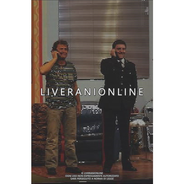 PRIMA TEATRALE DI \' FRATELLI D\'ITALIA\' AL BAGAGLINO - ROMA NELLA FOTO: ENZO SALVI CON MARIANO D\'ANGELO © B.M./AG. ALDO LIVERANI SAS