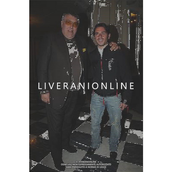 PRIMA TEATRALE DI \' FRATELLI D\'ITALIA\' AL BAGAGLINO - ROMA NELLA FOTO: MAURIZIO MATTIOLI - MAURO ESPOSITO ( giocatore della Roma Calcio) © B.M./AG. ALDO LIVERANI SAS