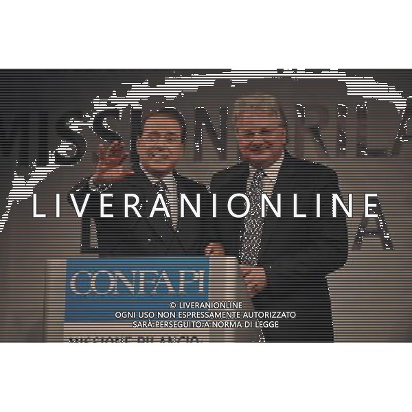 ROMA, 4 APRILE 2008 CONFAPI: MISSIONE RILANCIO - L\'IMPRESA C\'E\'. NELLA FOTO: SILVIO BERLUSCONI - PAOLO GALASSI ( PRES. CONFAPI ) ag aldo liverani