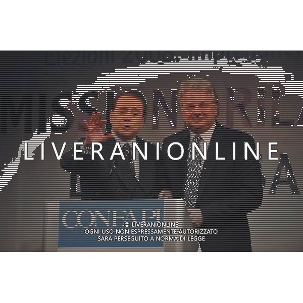 ROMA, 4 APRILE 2008 CONFAPI: MISSIONE RILANCIO - L\'IMPRESA C\'E\'. NELLA FOTO: SILVIO BERLUSCONI - PAOLO GALASSI ( PRES. CONFAPI ) ag aldo liverani