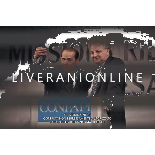 ROMA, 4 APRILE 2008 CONFAPI: MISSIONE RILANCIO - L\'IMPRESA C\'E\'. NELLA FOTO: SILVIO BERLUSCONI - PAOLO GALASSI ( PRES. CONFAPI ) ag aldo liverani