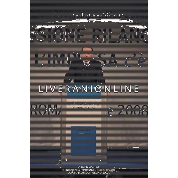 ROMA, 4 APRILE 2008 CONFAPI: MISSIONE RILANCIO - L\'IMPRESA C\'E\'. NELLA FOTO: SILVIO BERLUSCONI ag aldo liverani