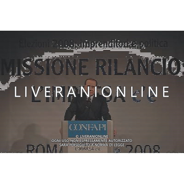 ROMA, 4 APRILE 2008 CONFAPI: MISSIONE RILANCIO - L\'IMPRESA C\'E\'. NELLA FOTO: SILVIO BERLUSCONI ag aldo liverani