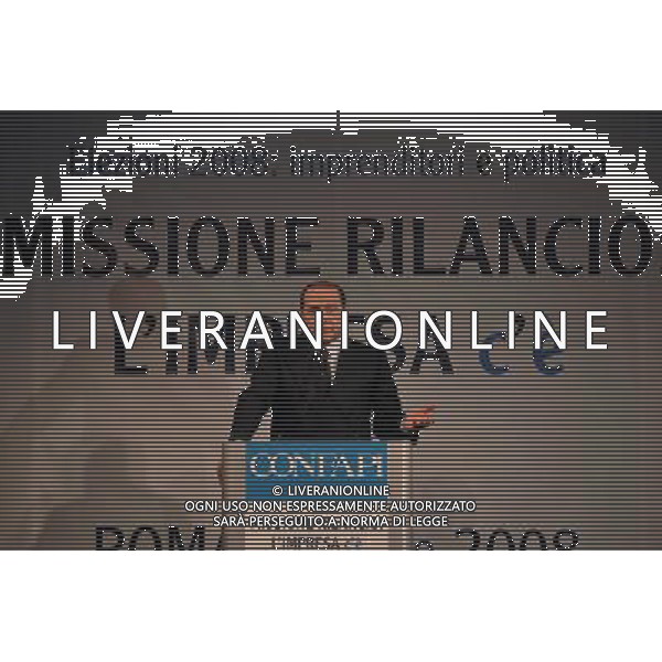 ROMA, 4 APRILE 2008 CONFAPI: MISSIONE RILANCIO - L\'IMPRESA C\'E\'. NELLA FOTO: SILVIO BERLUSCONI ag aldo liverani