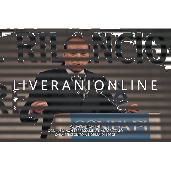 ROMA, 4 APRILE 2008 CONFAPI: MISSIONE RILANCIO - L\'IMPRESA C\'E\'. NELLA FOTO: SILVIO BERLUSCONI ag aldo liverani