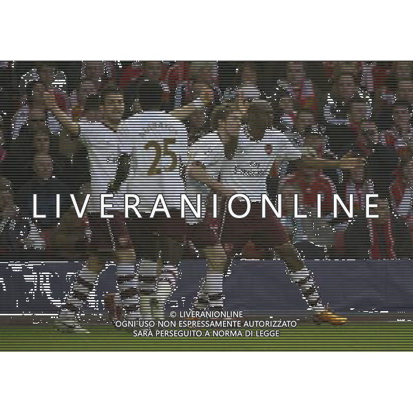 Arsenal Players Celebrate the 1st gol 0-1,Liverpool v Arsenal, UEFA Champions League, Quarter Final, L2, Anfield, Liverpool, Date 08/04/2008 Picture by Marc Atkins(IPS PHOTO AGENCY)/Ag. Aldo Liverani sas -ONLY ITALY -