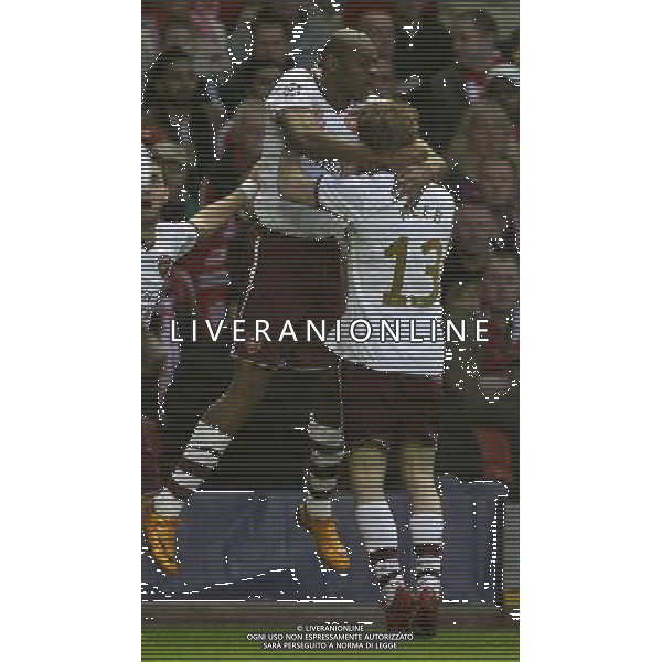 Abou Diaby of Arsenal celebrates his goal with Aliaksandr Hleb of Arsenal,Liverpool v Arsenal, UEFA Champions League, Quarter Final, L2, Anfield, Liverpool, Date 08/04/2008 Picture by Marc Atkins(IPS PHOTO AGENCY)/Ag. Aldo Liverani sas - ONLY ITALY -