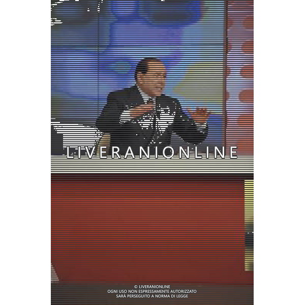 ROMA, 9 APRILE 2008 LA7 OMNIBUS: INCONTRO CON S. BERLUSCONI NELLA FOTO: SILVIO BERLUSCONI PH AGENZIA ALDO LIVERANI SAS