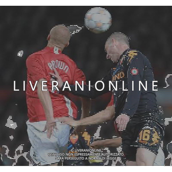 Manchester United-Roma Champions League 2007/2008 Quarti di Finale Ritorno Manchester - 09.04.2008 Nella Foto: DANIELE DE ROSSI-BROWN /Ph.Vitez-Ag. Aldo Liverani