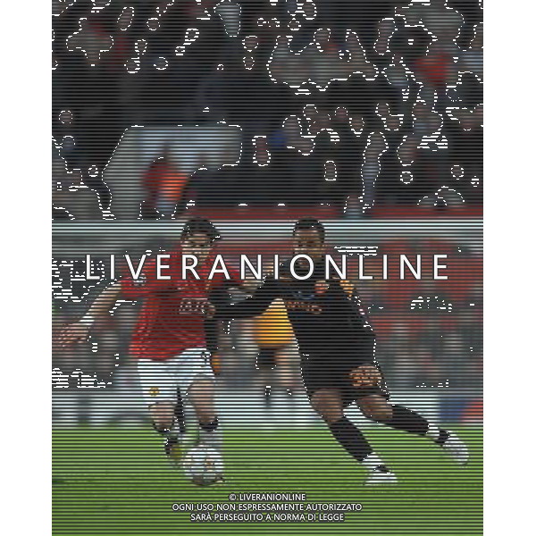 Manchester United-Roma Champions League 2007/2008 Quarti di Finale Ritorno Manchester - 09.04.2008 Nella Foto: HAERGREAVES-AMANTINO MANCINI /Ph.Vitez-Ag. Aldo Liverani