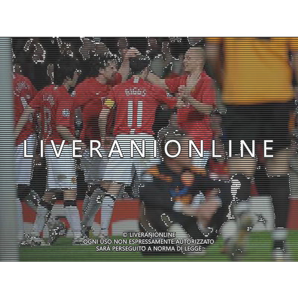 Manchester United-Roma Champions League 2007/2008 Quarti di Finale Ritorno Manchester - 09.04.2008 Nella Foto: ESULTANZA DOPO IL GOL DI CARLOS TEVEZ /Ph.Vitez-Ag. Aldo Liverani