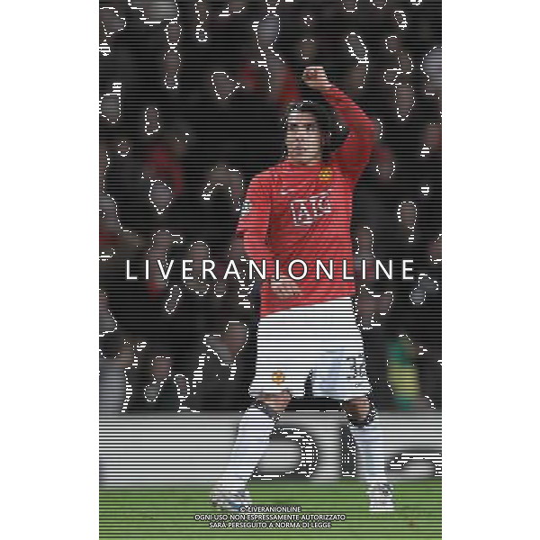 Manchester United-Roma Champions League 2007/2008 Quarti di Finale Ritorno Manchester - 09.04.2008 Nella Foto: ESULTANZA DOPO IL GOL DI CARLOS TEVEZ /Ph.Vitez-Ag. Aldo Liverani