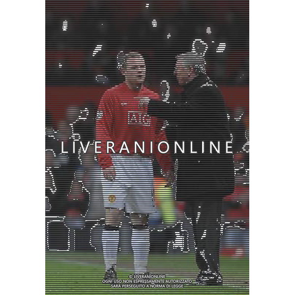 Manchester United-Roma Champions League 2007/2008 Quarti di Finale Ritorno Manchester - 09.04.2008 Nella Foto: wayne ROONEY E alex FERGUSON /Ph.Vitez-Ag. Aldo Liverani