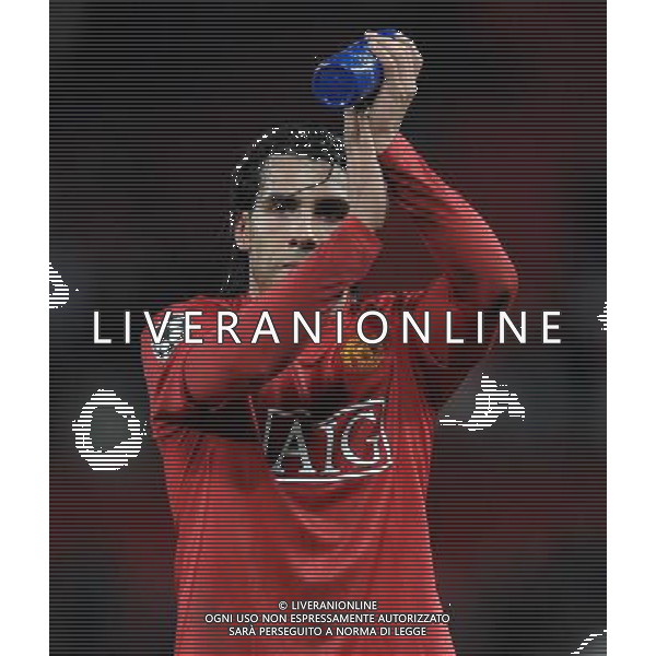 Manchester United-Roma Champions League 2007/2008 Quarti di Finale Ritorno Manchester - 09.04.2008 Nella Foto: ESULTANZA di carlos TEVEZ A FINE PARTITA /Ph.Vitez-Ag. Aldo Liverani