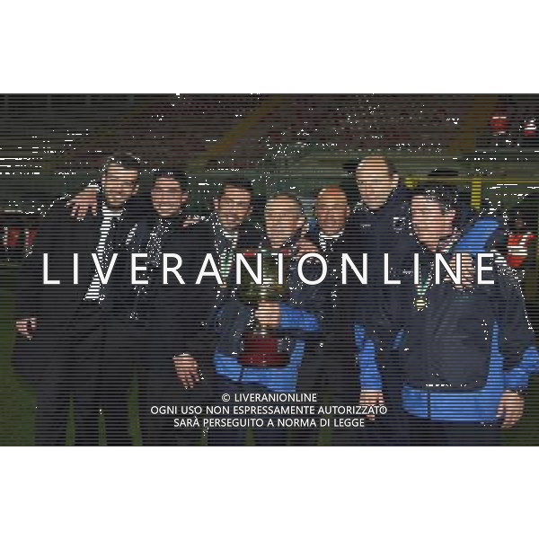 Atalanta - Sampdoria Finale Ritorno Coppa Italia Primavera Tim Cup 10/04/2008 nella foto Lo staff tecnico della Sampdoria vincitori della Coppa Agenzia Aldo Liverani sas
