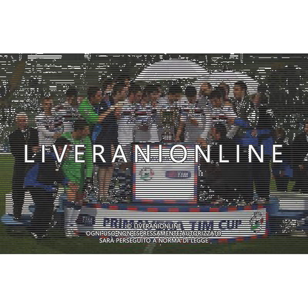 Atalanta - Sampdoria Finale Ritorno Coppa Italia Primavera Tim Cup 10/04/2008 nella foto esultanza Festeggiamenti dei giocatori della Sampdoria vincitori della Coppa Agenzia Aldo Liverani sas