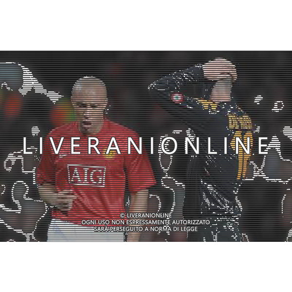 Champions League 2007/2008 Quarti di Finale Ritorno Manchester - 09.04.2008 Manchester United-Roma Nella Foto:DE ROSSI DANIELE-SILVESTRE MIKAEL /Ph.Vitez-Ag. Aldo Liverani