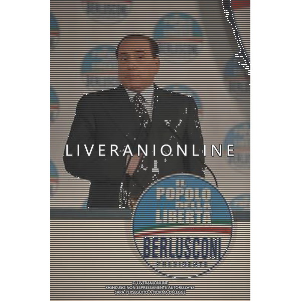 ROMA, 15 APRILE 2008 PRIMA CONFERENZA STAMPA DI S. BERLUSCONI DOPO LA VITTORIA ALLE ELEZIONI POLITICHE 2008. NELLA FOTO: SILVIO BERLUSCONI AGENZIA ALDO LIVERANI SAS