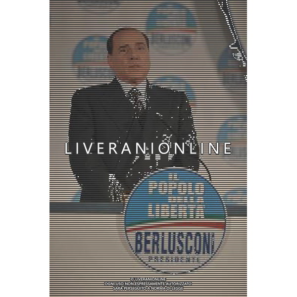 ROMA, 15 APRILE 2008 PRIMA CONFERENZA STAMPA DI S. BERLUSCONI DOPO LA VITTORIA ALLE ELEZIONI POLITICHE 2008. NELLA FOTO: SILVIO BERLUSCONI AGENZIA ALDO LIVERANI SAS