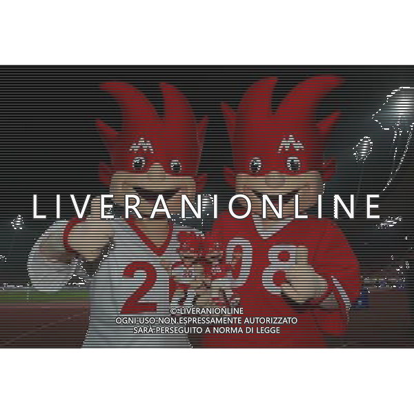 Le Mascotte degli Europei 2008 International, ZŸrich, 20.11.2007 Maskottchen Trix und Flix der EM, Europameisterschaft 2008, UEFA, EURO2008, Euro, Austria-Switzerland, Austria, Switzerland, im Letzigrund-Stadion in ZŸrich, …sterreich, Schweiz copyright by firo sportphoto/Ag. Aldo Liverani sas - ONLY ITALY - EDITORIAL USE ONLY - 
