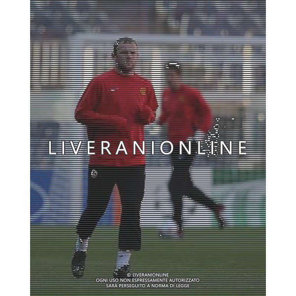 Wayne Rooney of Manchester United during training,Manchester United Training session the day before match between , Barcelona v Manchester United, UEFA Champions League, Semi Final, First Leg, Camp Nou, Barcelona, Date 220408, Picture by Ian Kington mobile 07884001265, (IPS PHOTO AGENCY) AGENZIA ALDO LIVERANI SAS - ONLY ITALY - EDITORIAL USE ONLY 