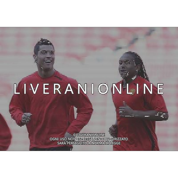 Cristiano Ronaldo of Manchester United and Anderson of Manchester United during training, Manchester United Training session the day before match between , Barcelona v Manchester United, UEFA Champions League, Semi Final, First Leg, Camp Nou, Barcelona, Date 220408, Picture by Ian Kington mobile 07884001265, (IPS PHOTO AGENCY) AGENZIA ALDO LIVERANI SAS - ONLY ITALY - EDITORIAL USE ONLY 