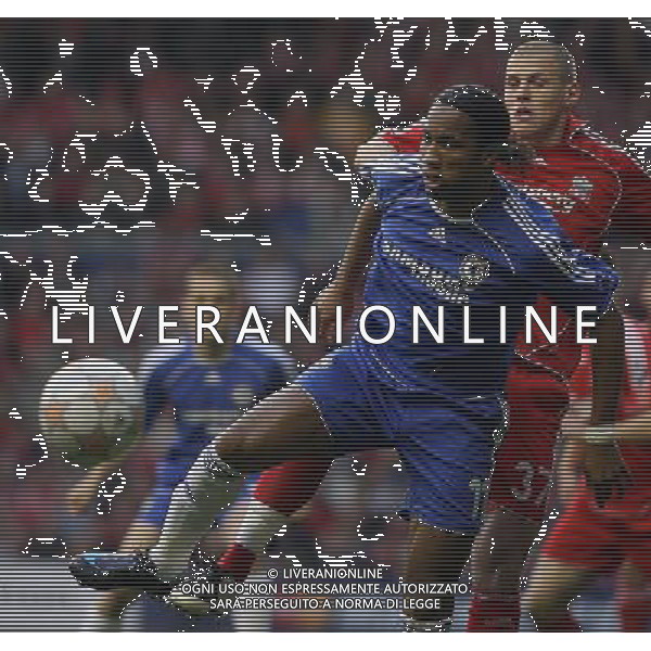 Didier Drogba of Chelsea and Liverpool\'s Martin Skrtel in Liverpool v Chelsea FC : Champions League Semifinal First Leg at Anfield in Liverpool (UK) on 22/04/2008 Picture By Marcello Pozzetti ©IPS - Photo Agency :21 Delisle Road London SE28 0JD mobile: 07973 308 835 AGENZIA ALDO LIVERANI SAS - ONLY ITALY - EDITORIAL USE ONLY