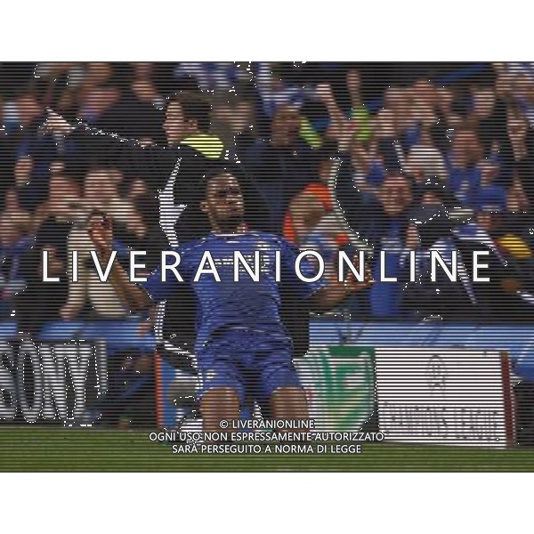 esultanza - Didier Drogba of Chelsea celebrates his goal, 1-0, Chelsea - Liverpool Champions League, SemiFinale, Second Leg, (First Leg 1-1), Stamford Bridge, London, Date 30/04/2008 Picture by Ian Kington (IPS PHOTO AGENCY)/Ag. Aldo Liverani sas -ONLY ITALY - EDITORIAL USE ONLY - 