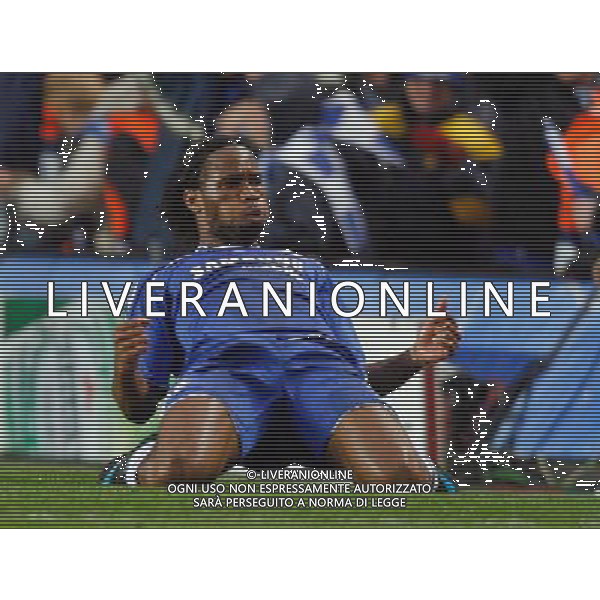 esultanza - Didier Drogba of Chelsea celebrates his goal, 1-0, Chelsea - Liverpool Champions League, SemiFinale, Second Leg, (First Leg 1-1), Stamford Bridge, London, Date 30/04/2008 Picture by Ian Kington (IPS PHOTO AGENCY)/Ag. Aldo Liverani sas -ONLY ITALY - EDITORIAL USE ONLY - 