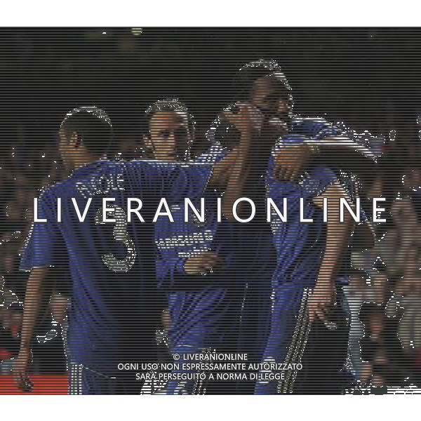 Celebration for Frank Lampard of Chelsea affter his penalty kic - esultanza dopo rigore Chelsea - Liverpool, Champions League, SemiFinale, Second Leg, (First Leg 1-1), Stamford Bridge, London, Date 30/04/2008 Picture by Marcello Pozzetti (IPS PHOTO AGENCY)/Ag. Aldo Liverani -ONLY ITALY - EDITORIAL USE ONLY - 