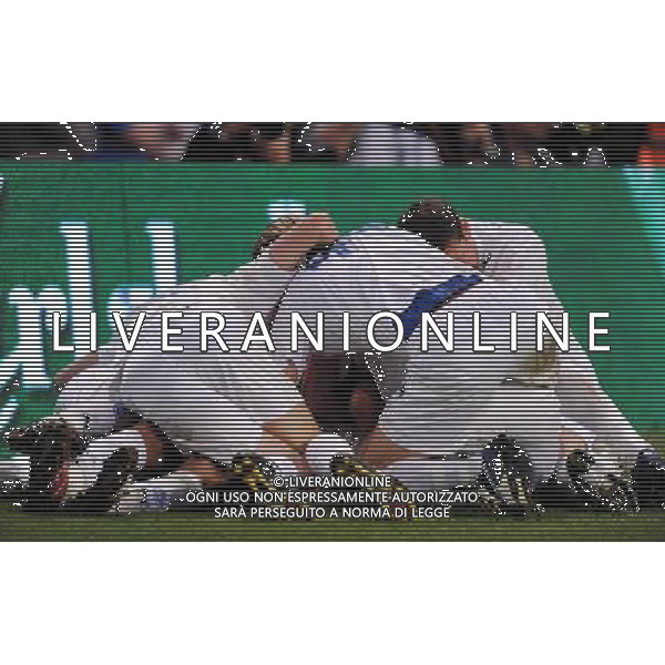 Coppa UEFA 2008 Finale Manchester - 14.05.2008 Zenit San Pietroburgo-Rangers Glasgow Nella Foto: ABBRACCI ESULTANZA DOPO IL GOL DI DENISOV IGOR DEL 1-0 Ph.Vitez-Ag. Aldo Liverani