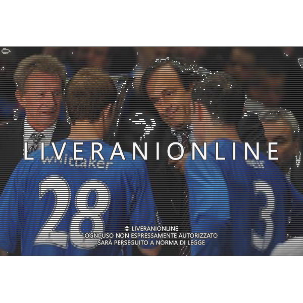 Coppa UEFA 2008 Finale Manchester - 14.05.2008 Zenit San Pietroburgo-Rangers Glasgow Nella Foto: MICHEL PLATINI CONSOLA I GIOCATORI DEI RANGERS Ph.Vitez-Ag. Aldo Liverani