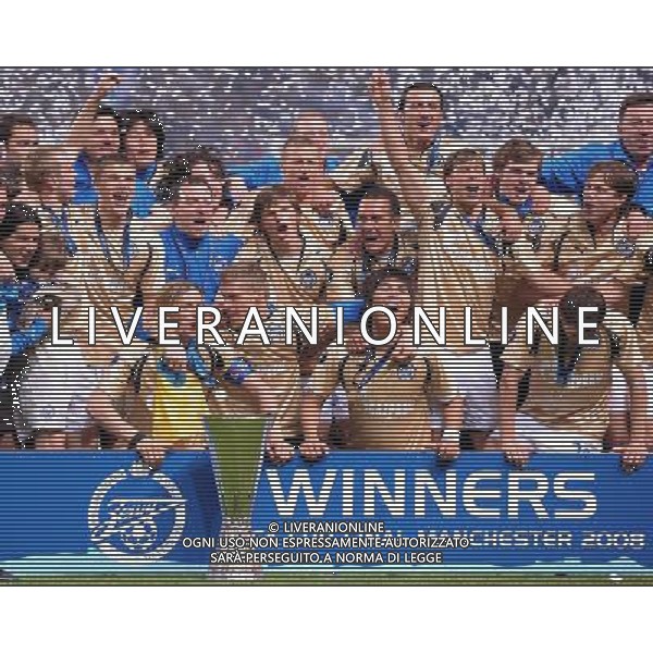 Coppa UEFA 2008 Finale Manchester - 14.05.2008 Zenit San Pietroburgo-Rangers Glasgow Nella Foto: GIOCATORI ZENIT FESTEGGIANO LA VITTORIA Ph.Vitez-Ag. Aldo Liverani