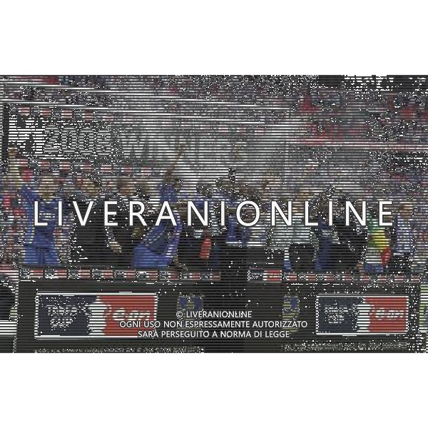 Portsmouth celebrate the victory , 0-1 , Cardiff City v Portsmouth, FA Cup Final, Wembley Stadium, London , Date 170508, Picture by Ian Kington mobile 07884001265, (IPS PHOTO AGENCY) - 21 Delisle road - London SE28 0JD- tel: 020 88 55 1 008 - fax: 020 88 55 1037 - ISDN: 020 88 55 1039 English Premier and Football League images are only to be used in an editorial context, images are not allowed to be published on another internet site unless a licence has been obtained from DataCo Ltd +44 207 864 9121. AG ALDO LIVERANI 