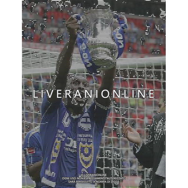 Sol Campbell with the cup during celebrations , 0-1 , Cardiff City v Portsmouth, FA Cup Final, Wembley Stadium, London , Date 170508, Picture by Ian Kington mobile 07884001265, (IPS PHOTO AGENCY) - 21 Delisle road - London SE28 0JD- tel: 020 88 55 1 008 - fax: 020 88 55 1037 - ISDN: 020 88 55 1039 English Premier and Football League images are only to be used in an editorial context, images are not allowed to be published on another internet site unless a licence has been obtained from DataCo Ltd +44 207 864 9121. AG ALDO LIVERANI 