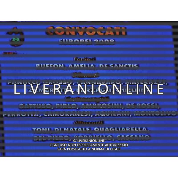 Roma - Hotel Parco dei Principi - Conferenza stampa per la lista dei giocatori della nazionale convocati per gli EUROPEI 2008 nella foto: la lista dei convocati ph Corradetti / ag. Aldo Liverani