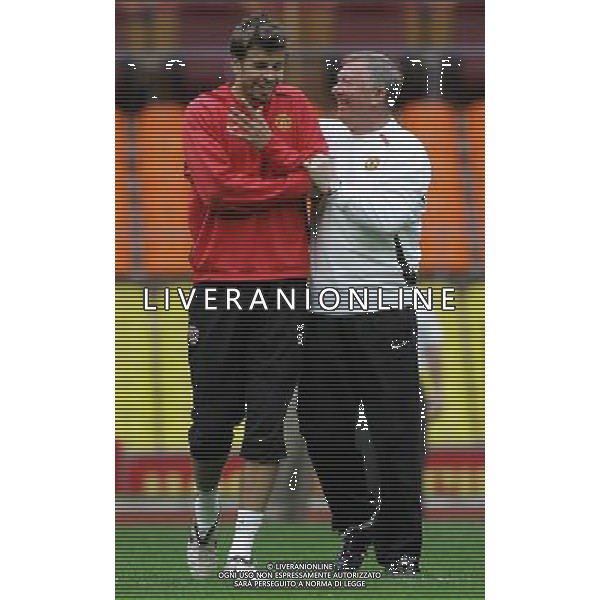 stadio Luzhniki Mosca (RUS) 20-05-2008 allenamento Manchester United nella foto alex ferguson e piqueet ph marco luzzani/ag aldo liverani s.a.s.