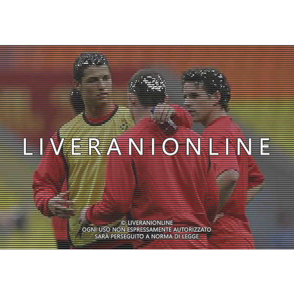 stadio Luzhniki Mosca (RUS) 20-05-2008 allenamento Manchester United nella foto cristiano ronaldo e rooney wayne ph marco luzzani/ag aldo liverani s.a.s.