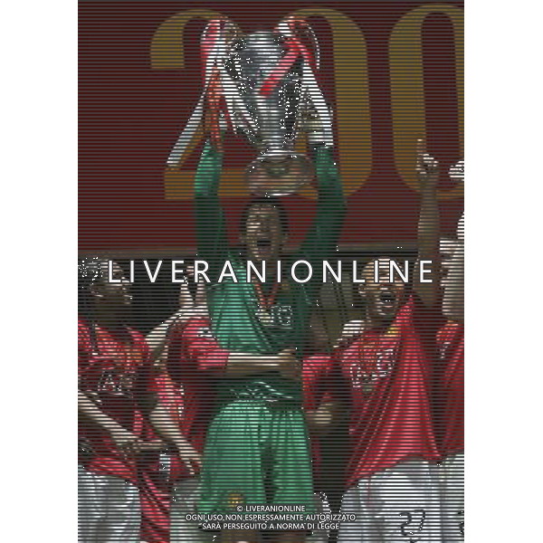 Manchester United - Chelsea Finale Champions League Mosca 21/05/2008 Festeggiamenti per la vittoria della Coppa dei giocatori del manchester nella foto Edwin van der sar ph Luzzani/Ag. Aldo Liverani Sas