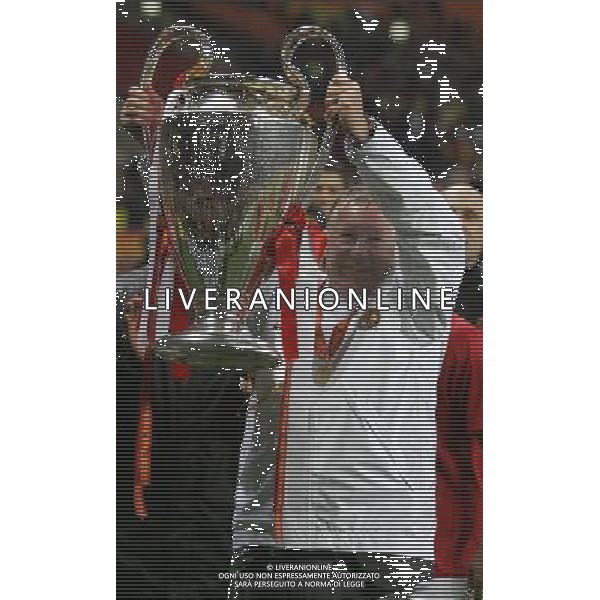 Manchester United - Chelsea Finale Champions League Mosca 21/05/2008 Festeggiamenti per la vittoria della Coppa dei giocatori del manchester nella foto alex ferguson ph Luzzani/Ag. Aldo Liverani Sas