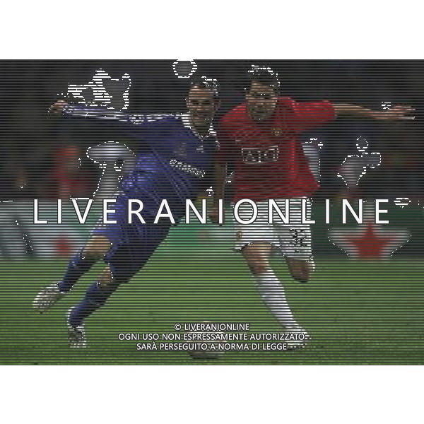 Manchester United - Chelsea Finale Champions League Mosca 21/05/2008 nella foto carlos tevez e carvalho ph Luzzani/Ag. Aldo Liverani Sas