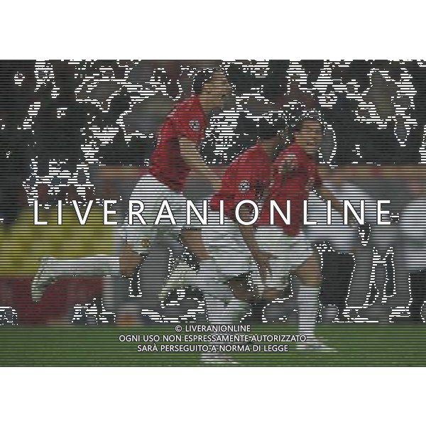 Manchester United - Chelsea Finale Champions League Mosca 21/05/2008 nella foto l\'esultanza dei giocatori del manchester per la vittoria ph Luzzani/Ag. Aldo Liverani Sas