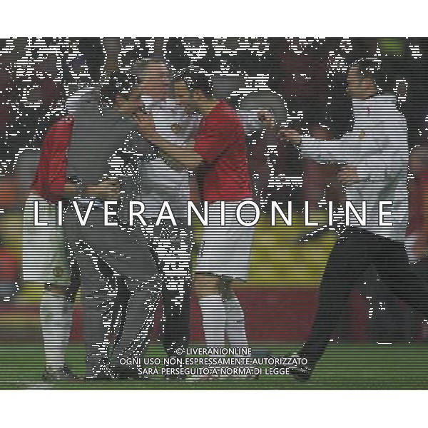 Manchester United - Chelsea Finale Champions League Mosca 21/05/2008 nella foto l\'esultanza di alex ferguson e dei giocatori del manchester che festeggiano la vittoria ph Luzzani/Ag. Aldo Liverani Sas