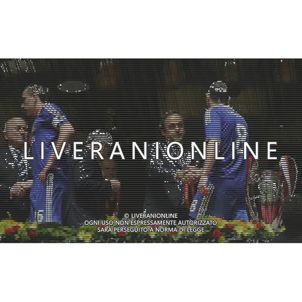 Manchester United - Chelsea Finale Champions League Mosca 21/05/2008 nella foto la delusione di john terry e frank lampard durante la premiazione con joseph blatter e michel platini ph Luzzani/Ag. Aldo Liverani Sas